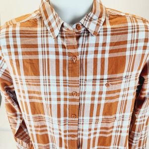 Women's REI Northerwoods Plaid Button Front Shirt Collard